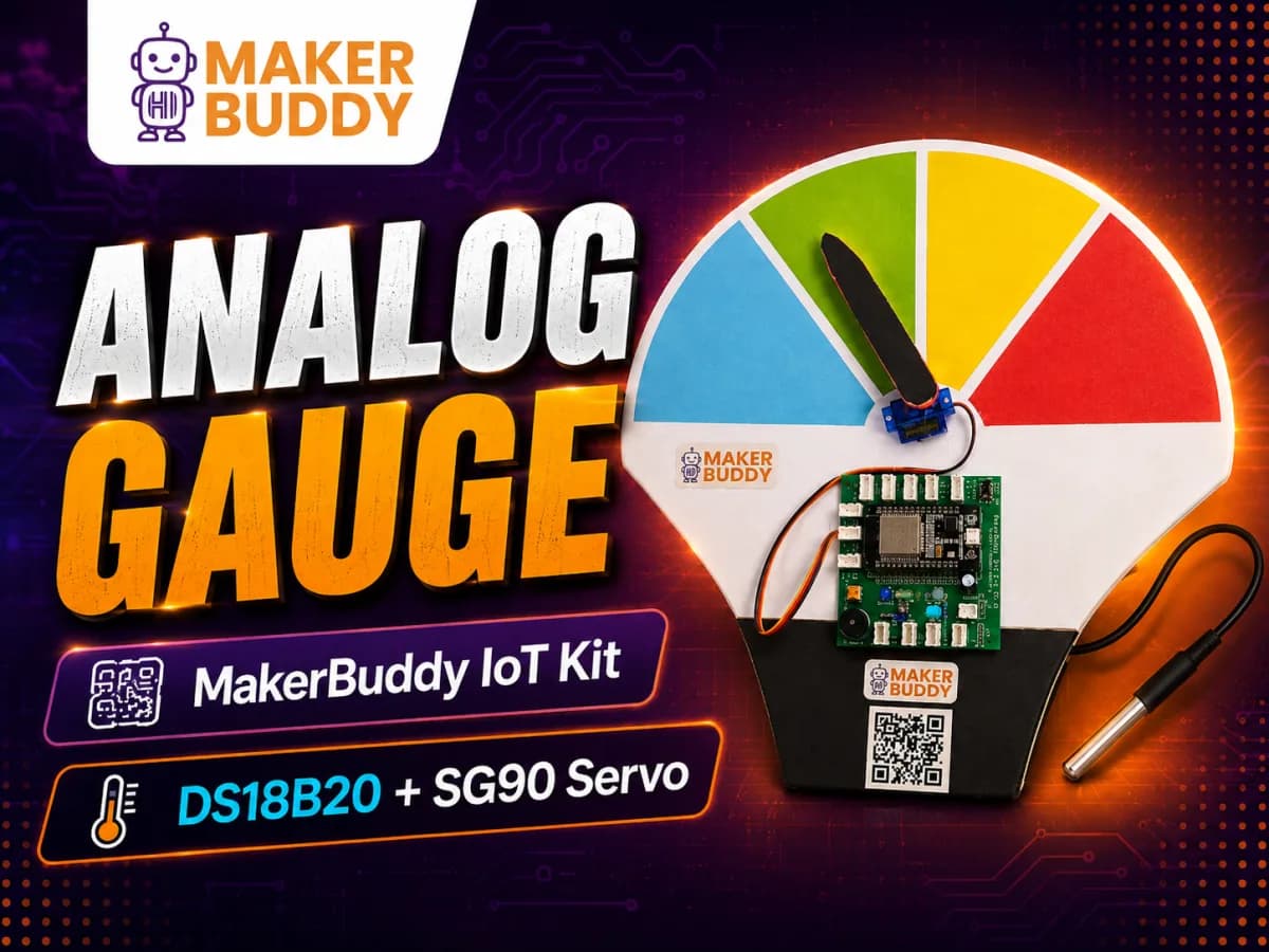 Analog temperature gauge using a DS18B20 sensor and servo