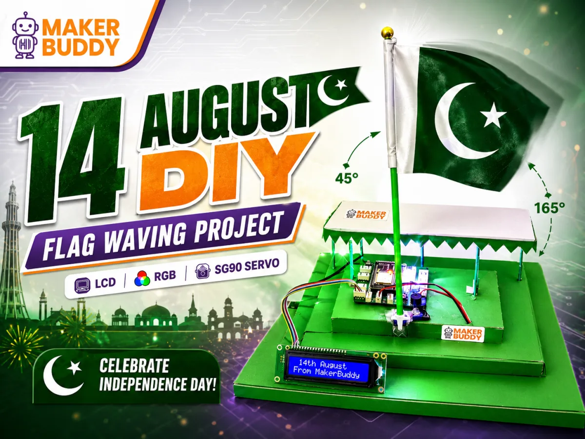 Automatic Pakistan flag-waving MakerBuddy project