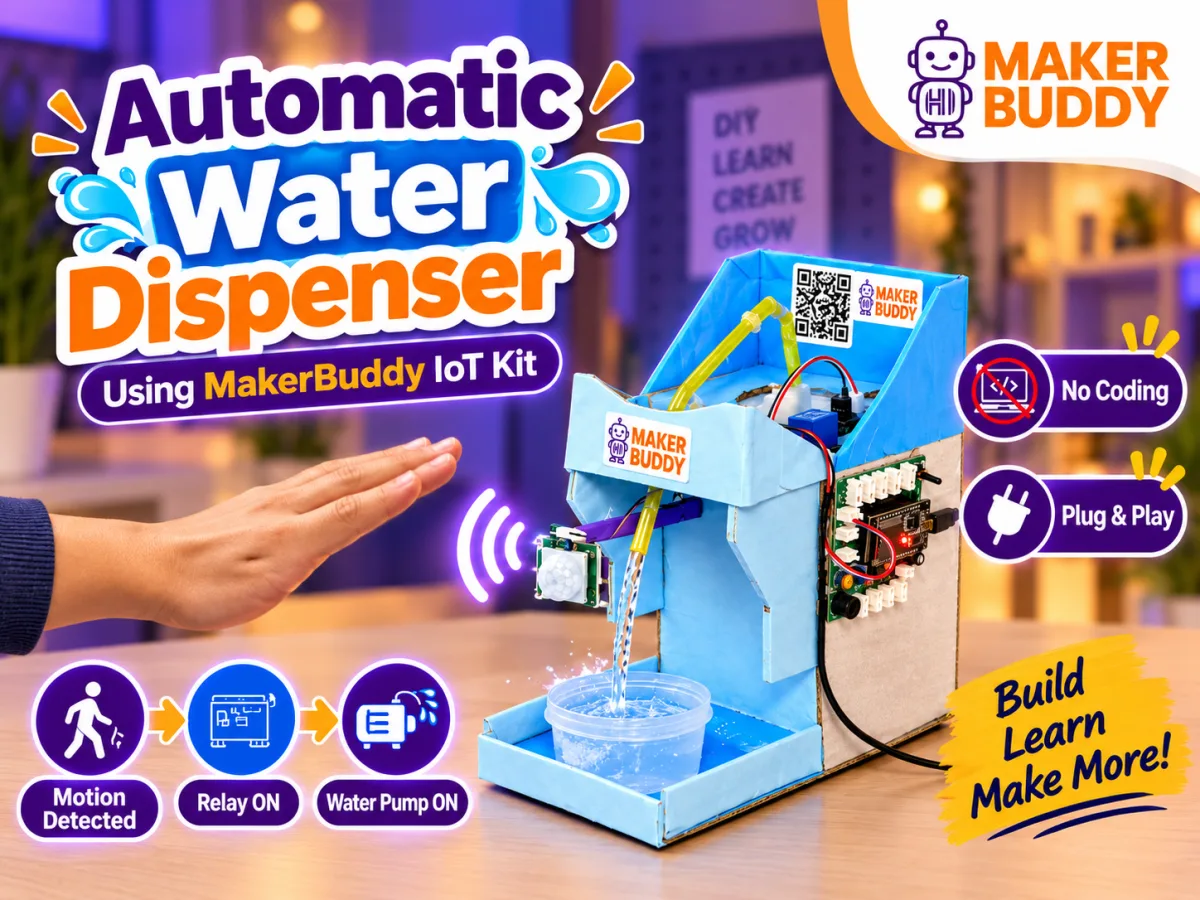 Automatic water dispenser built with the MakerBuddy IoT Kit