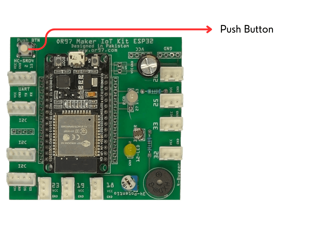 Embedded MakerBuddy push button