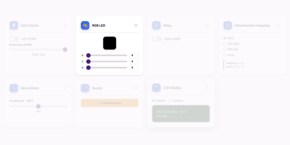 Dashboard RGB controls