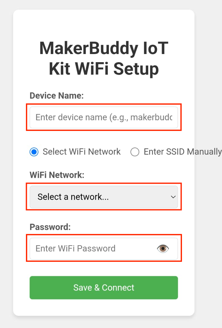 WiFi Config Page